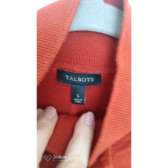 NWT Talbots Women's Cotton Rayon Blazer Cardigan Large brown red - Picture 6 of 10